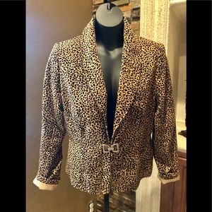 PETER NYGARD WOMENS LEOPARD PRINT JACKET SIZE 8